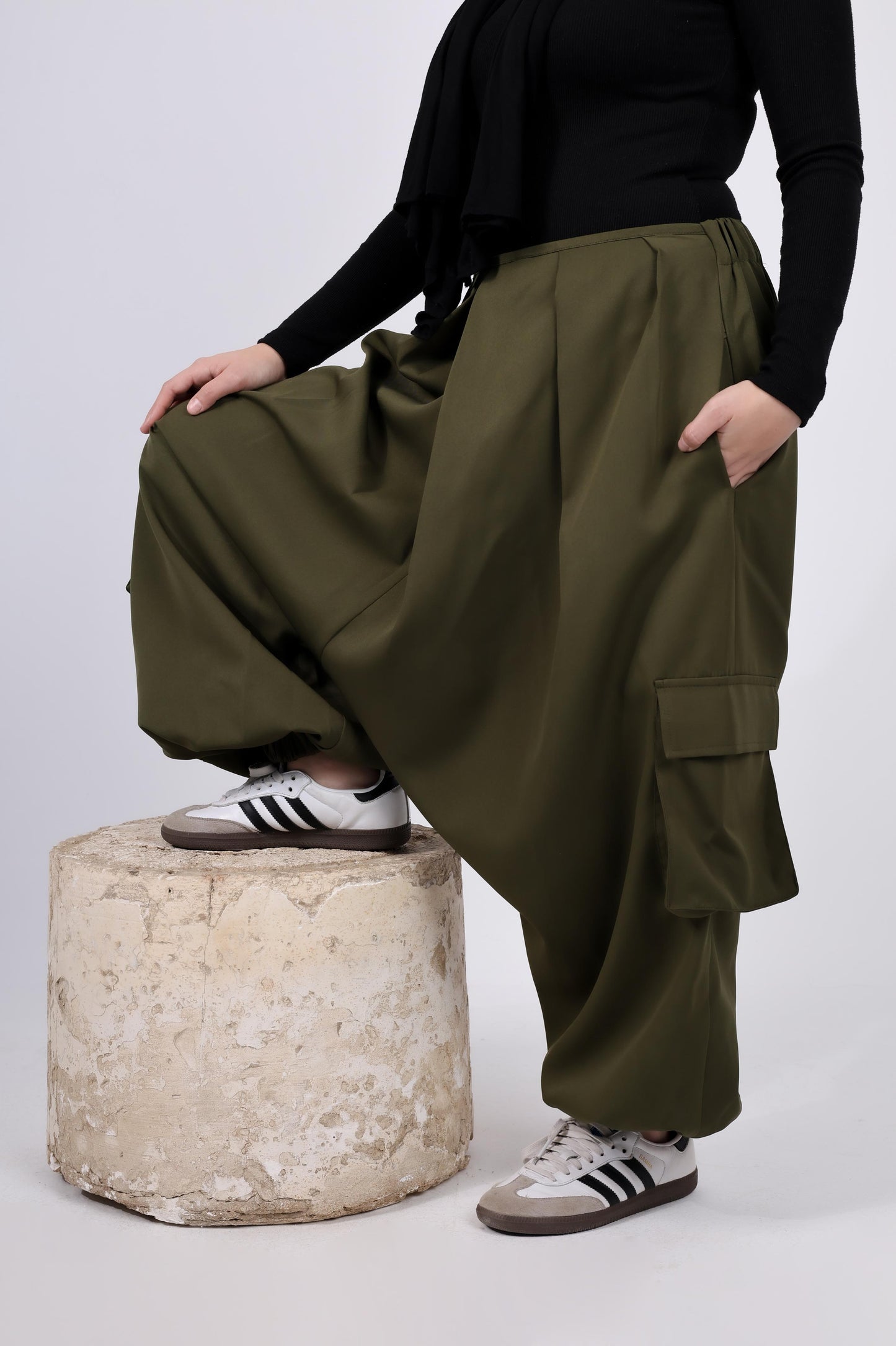 Cargo Harem Pants - Olive
