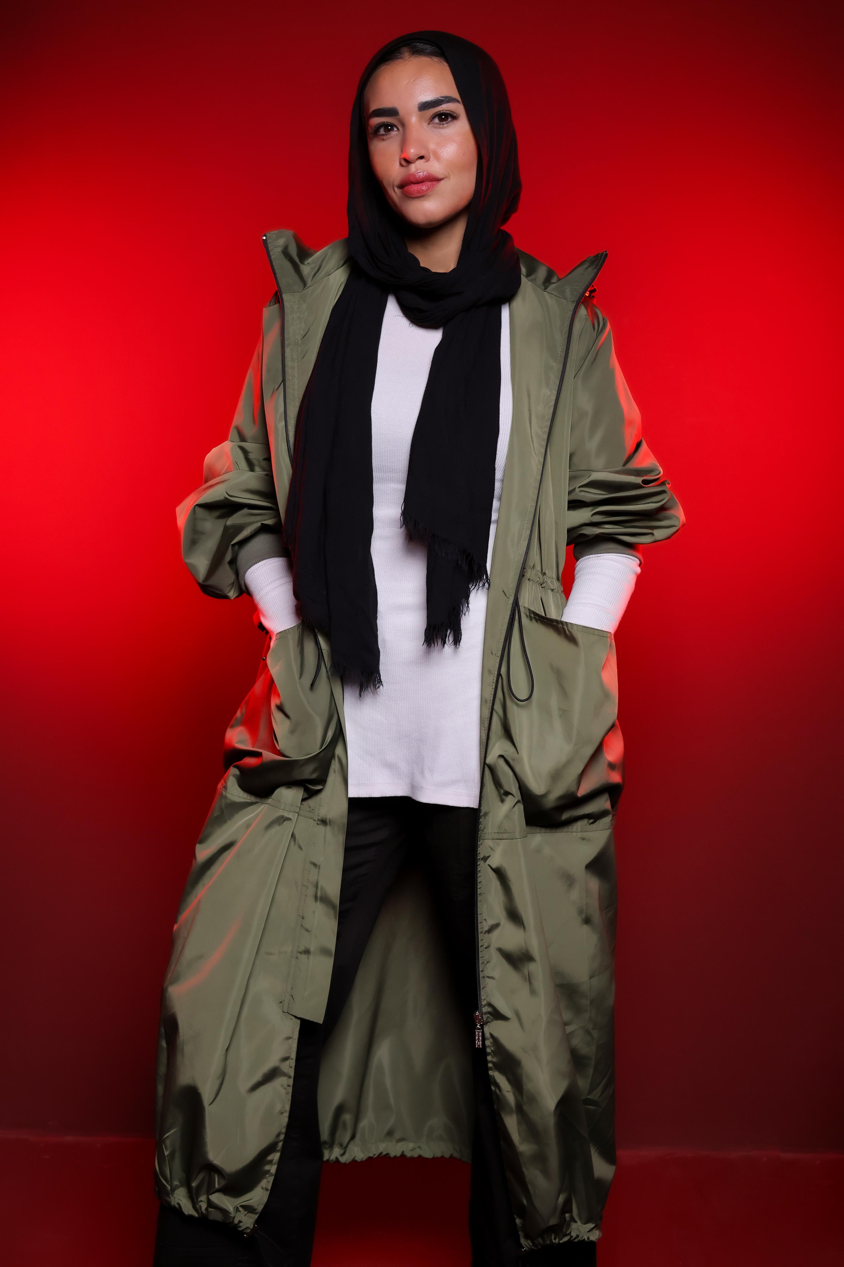 Olive Fringe Trench Coat