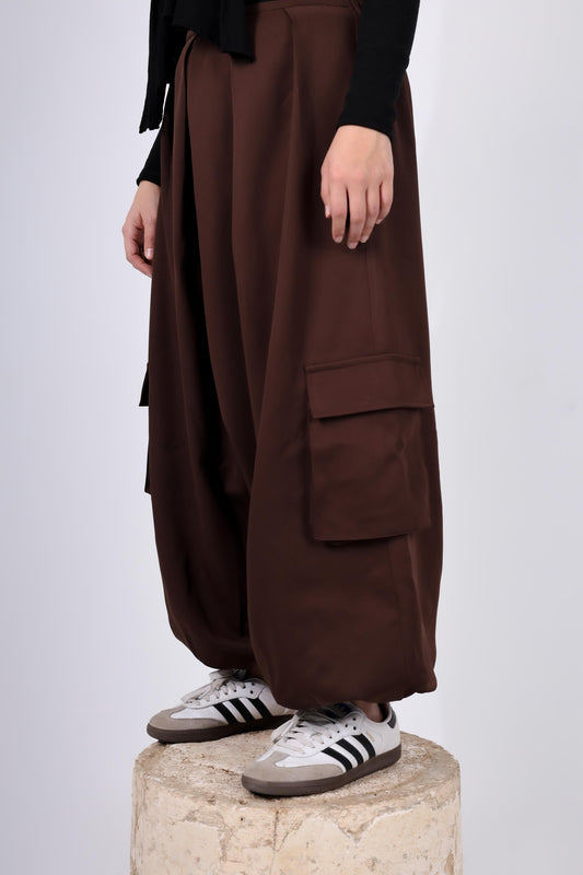 Cargo Harem Pants - Brown