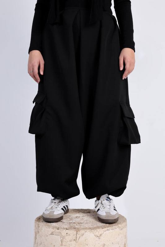 Cargo Harem Pants - Black