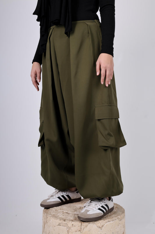 Cargo Harem Pants - Olive