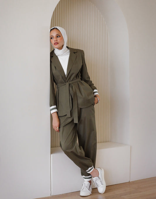 Olive Blazer Set