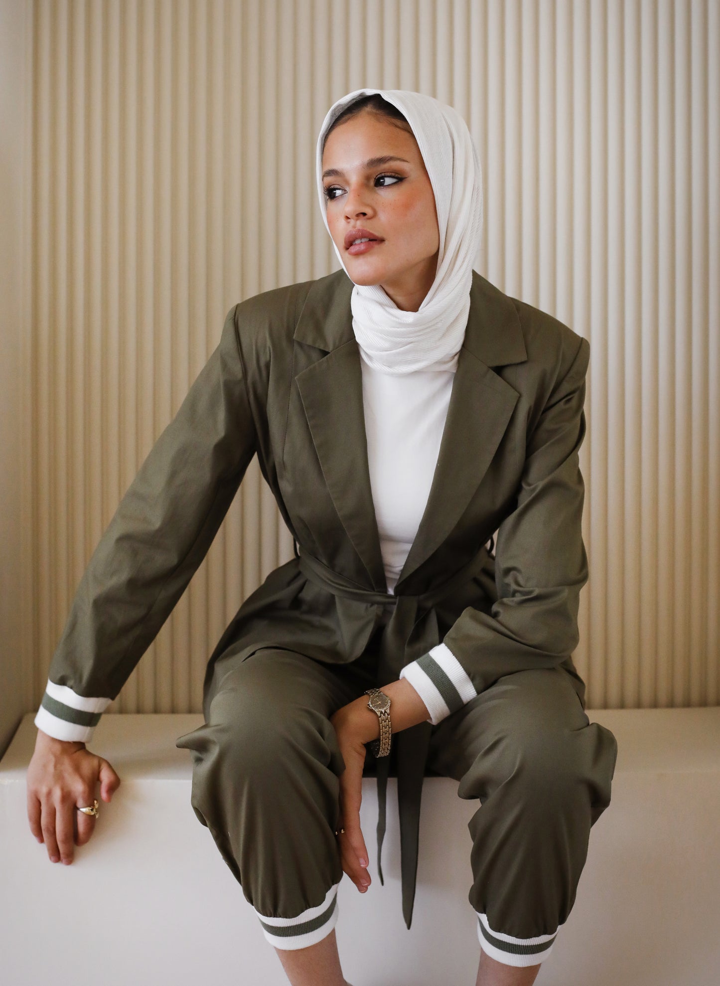 Olive Blazer Set